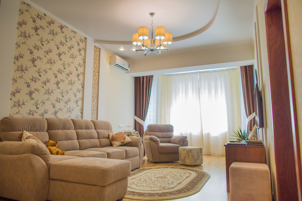 Гостиная в новостройке на Набережной Леонова