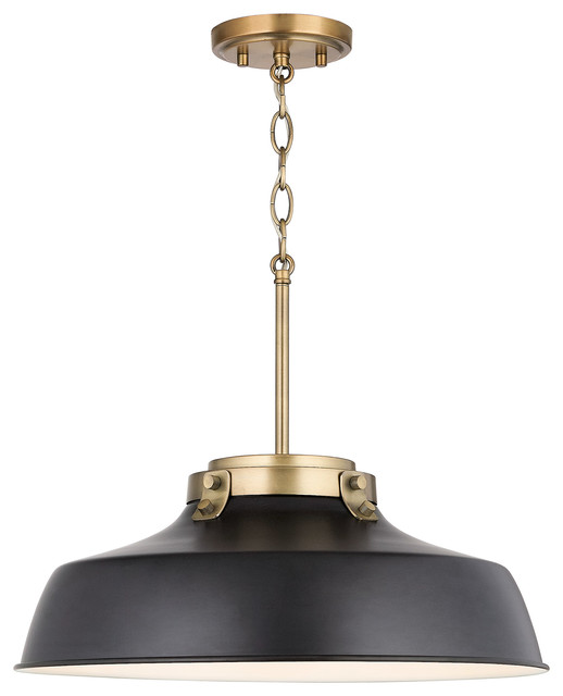 1 Light Metal Pendant Matte White Farmhouse Lighting 1 Light Metal Pendant Matte White
