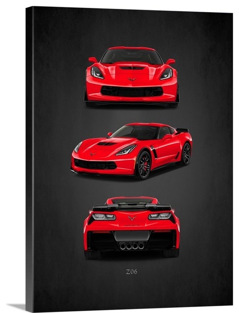 Chevrolet Corvette Z06 Wrapped Canvas Art Print 18 X24 X1 5