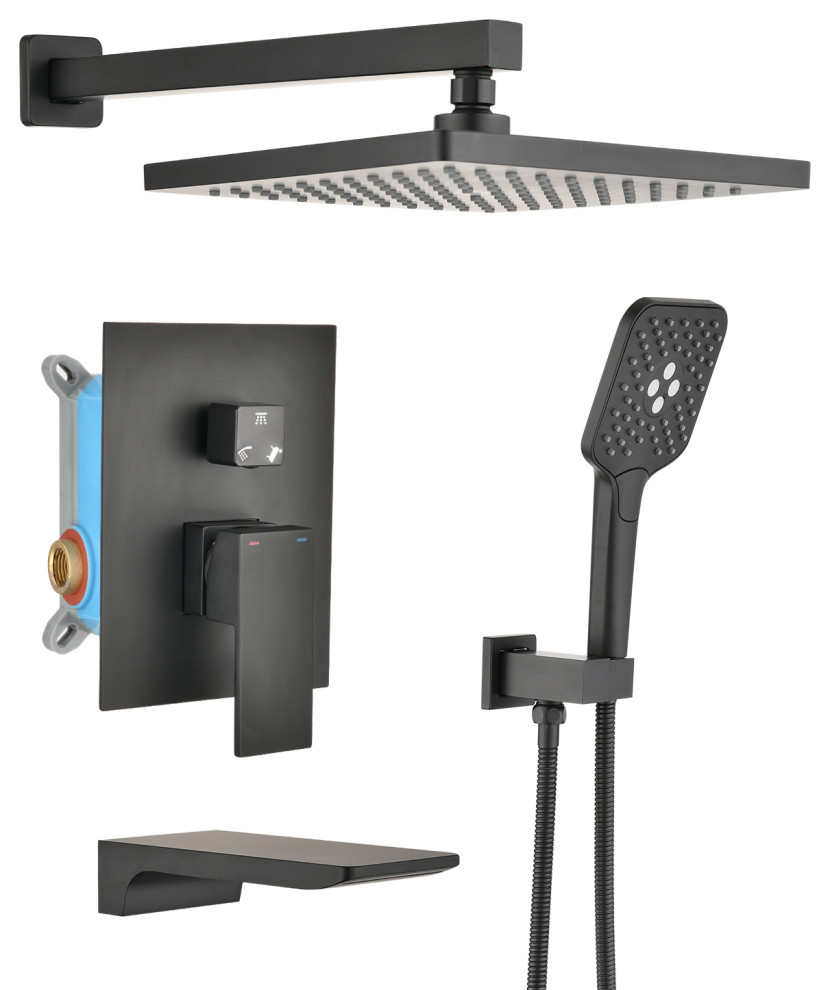 10" Shower System With Waterfall Bath Tub and 3 Function Handheld