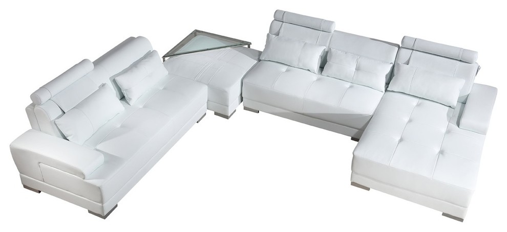Soflex Memphis Modern White Faux Leather Sectional Sofa Right Chaise Contemporary Sofas By New York Furniture S Inc - White Leather Sectional Sofa With Chaise Soflex Memphis Modern White Faux Leather Sectional Sofa Right Chaise Contemporary Sofas By New York Furniture S Inc - White Leather Sectional Sofa With Chaise