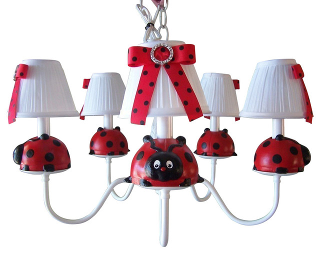 Little Ladybug Chandelier Contemporary Kids Ceiling Lighting Little Ladybug 5 Arms Chandelier Contemporary Kids Ceiling Lighting