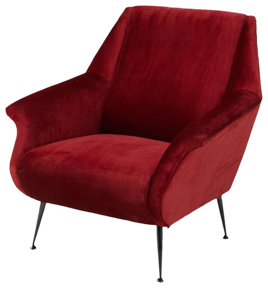 Red Lounge Chair, Eichholtz Trezzo, Black, 35"x31"x36"
