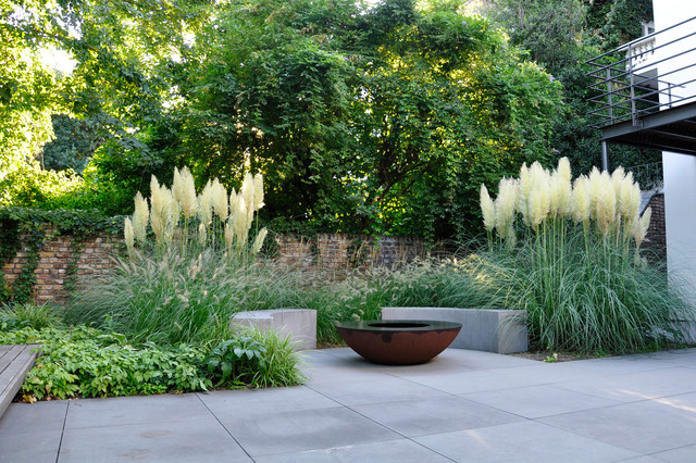 Grillplatz mit leise rauschendem Pampasgras - Modern - Garten - Köln - von Terramanus Landschaftsarchitektur