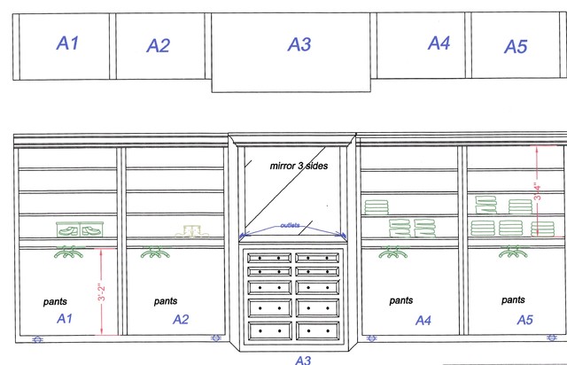 Closet design transitional-interior-elevation