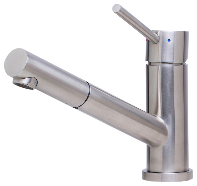 Solid Brushed Stainless Steel Pull Out Single Hole Kitchen Faucet Solid Brushed Stainless Steel Pull Out Single Hole Kitchen Faucet