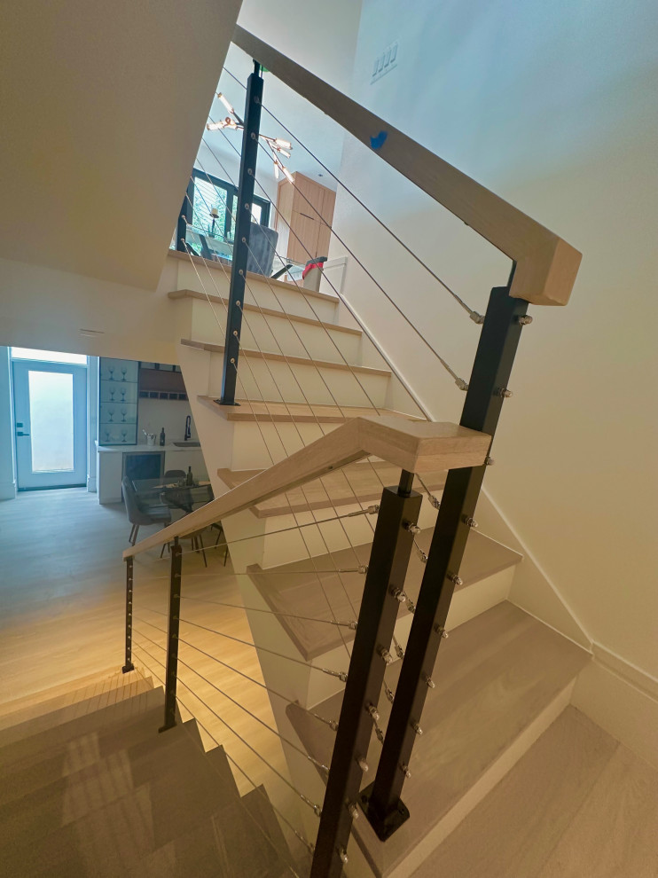 Modern Cable railings - Wood finish