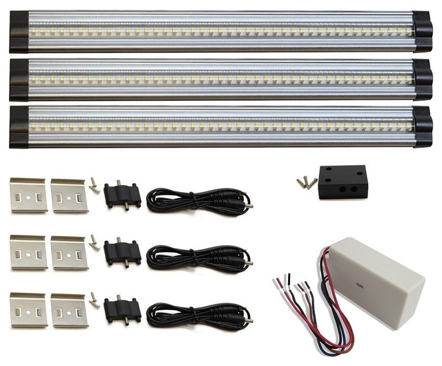 12" 4000K LED Hardwired Under Cabinet Strip Light Kit 3-Pack