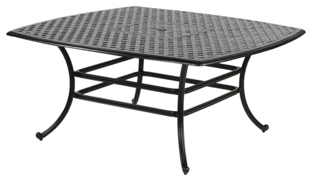 Stinson 64 Square Outdoor Cast Aluminum Dining Table Traditional Outdoor Dining Tables By Ipatio