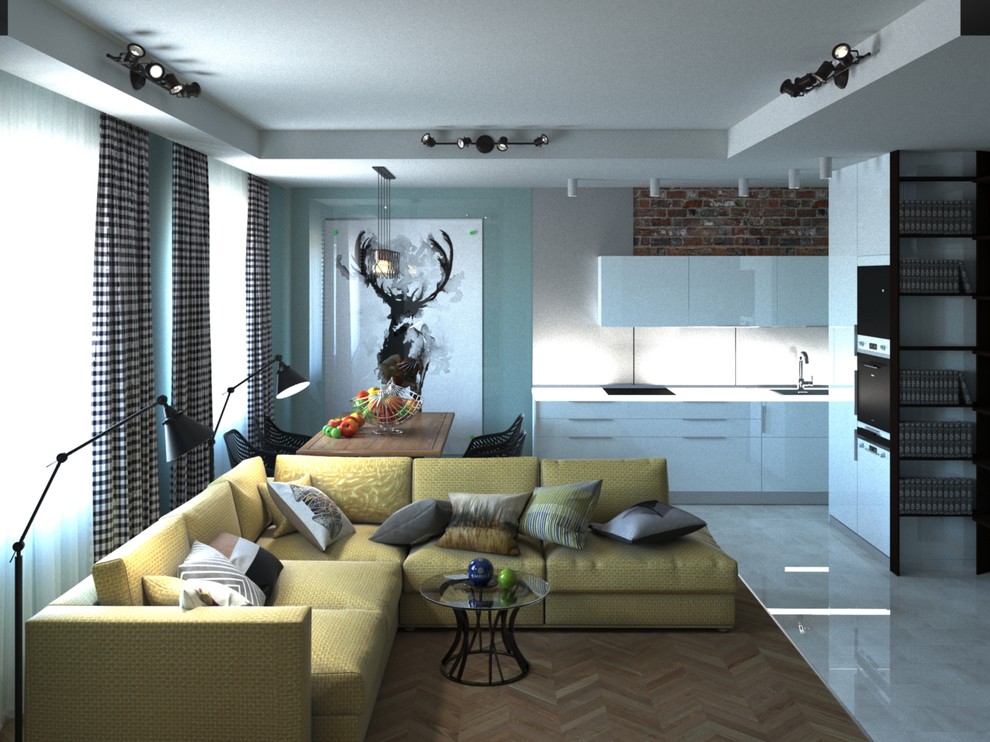 Дизайн кухни-гостинной в стиле Лофт