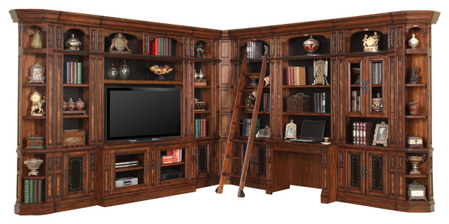 11-Piece Leonardo Library Bookcase Wall Entertainment Center