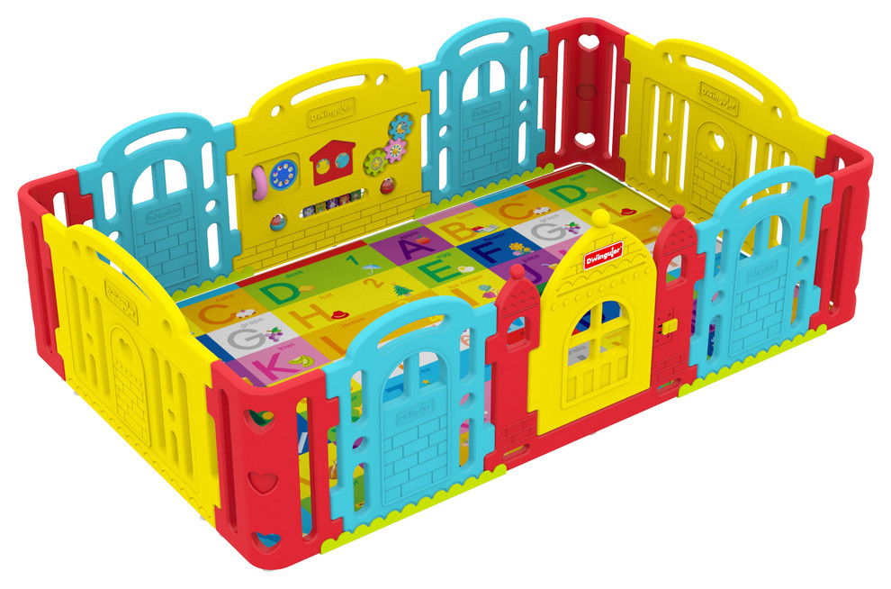 Dwinguler Kid's Castle Playpen, Rainbow Contemporary Playpens by