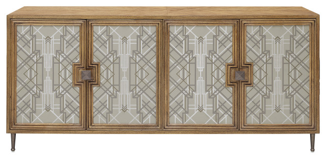 Mid-Century Modern 4 Door Credenza by Pulaski Furniture