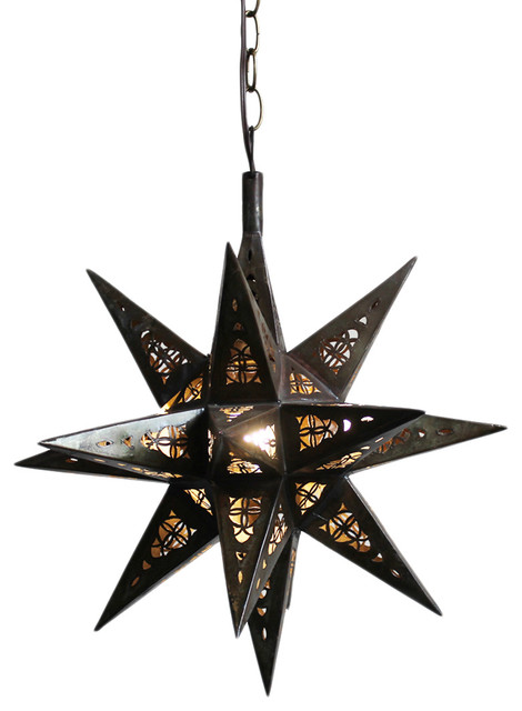 Moravian Tin Star Lantern Small, Outdoor Star Hanging Light