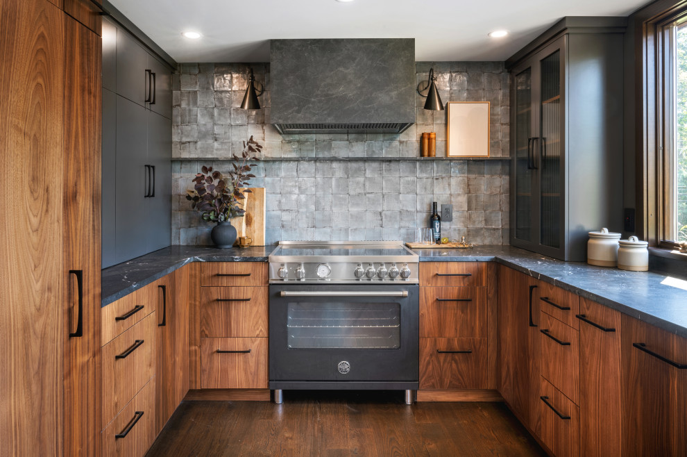 Rustic Mid-Century Modern Barn Kitchen - Transitional - Kitchen ...