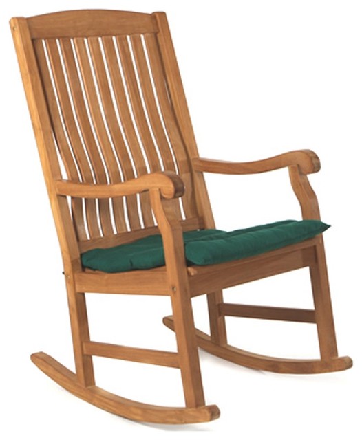 All Things Cedar Teak Rocking Chair Cushion Transitional Outdoor All Things Cedar Teak Rocking Chair Cushion Transitional Outdoor Chairs By The Porch Swing