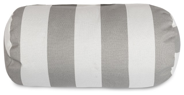 Vertical Stripe Gray Round Bolster Pillow 18 5x8 Contemporary