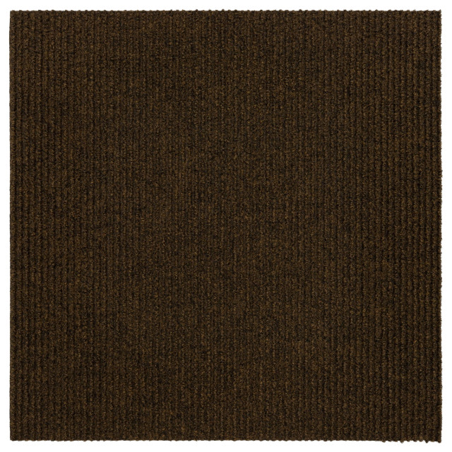 Mohawk Home Panorama Ribbed Peel and Stick Carpet Tile, Pack of 10, Mahogany, 18"x18"