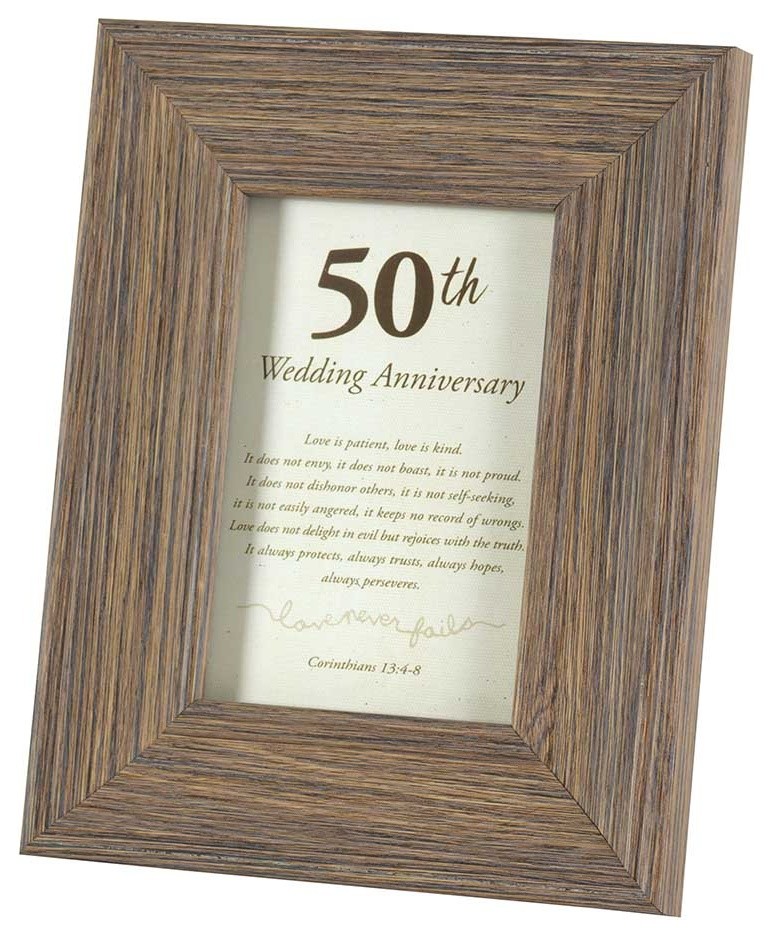 Photo Frame, Table Top, 50th Wedding, 4"x6" Traditional Picture