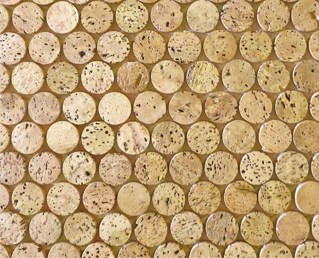 CorkDotz Cork Mosaic Penny Round Tile