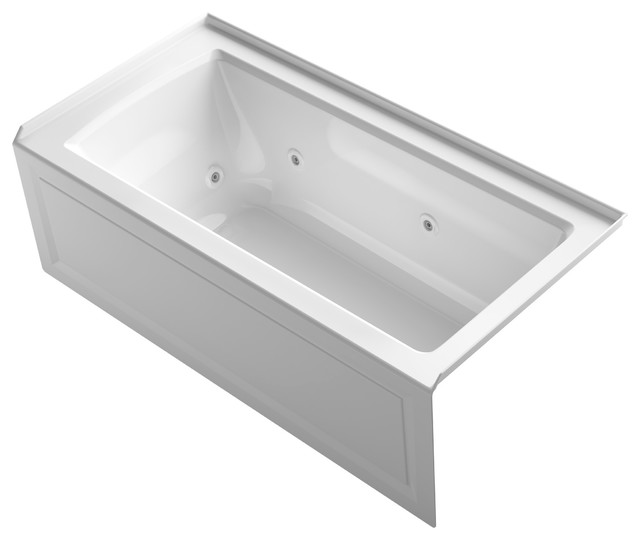 Kohler K1947RA Archer 60" Three Wall Alcove Jetted Whirlpool Bath Tub
