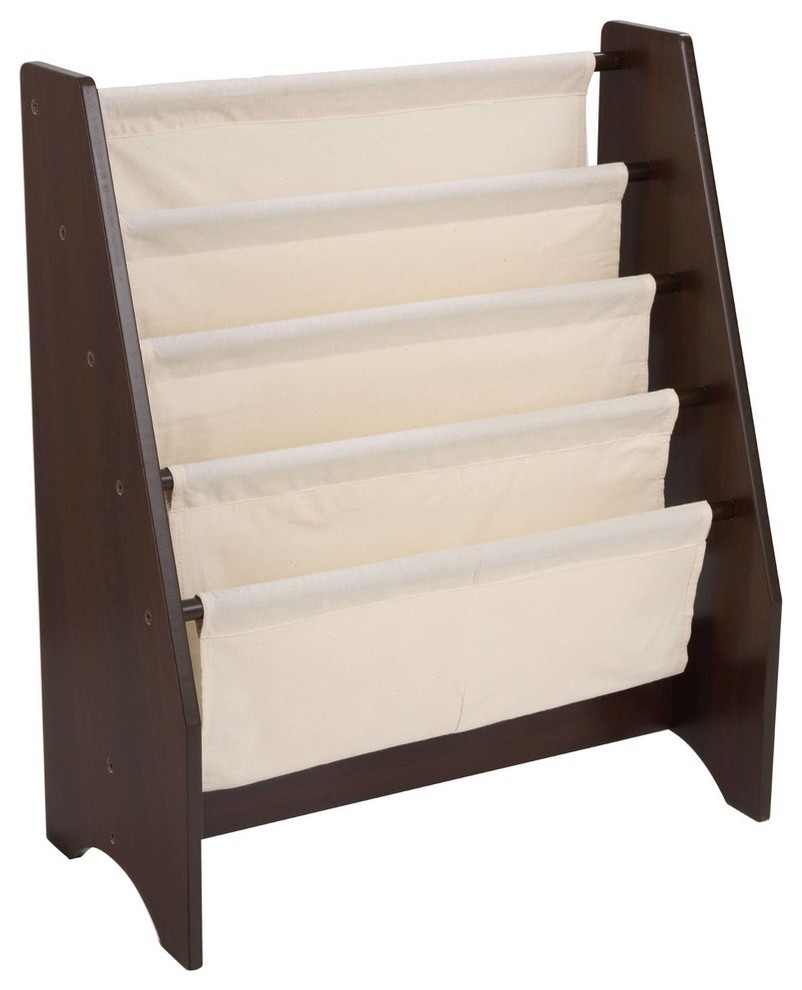 Kidkraft 4 Pocket Sling Bookcase In Natural And Espresso