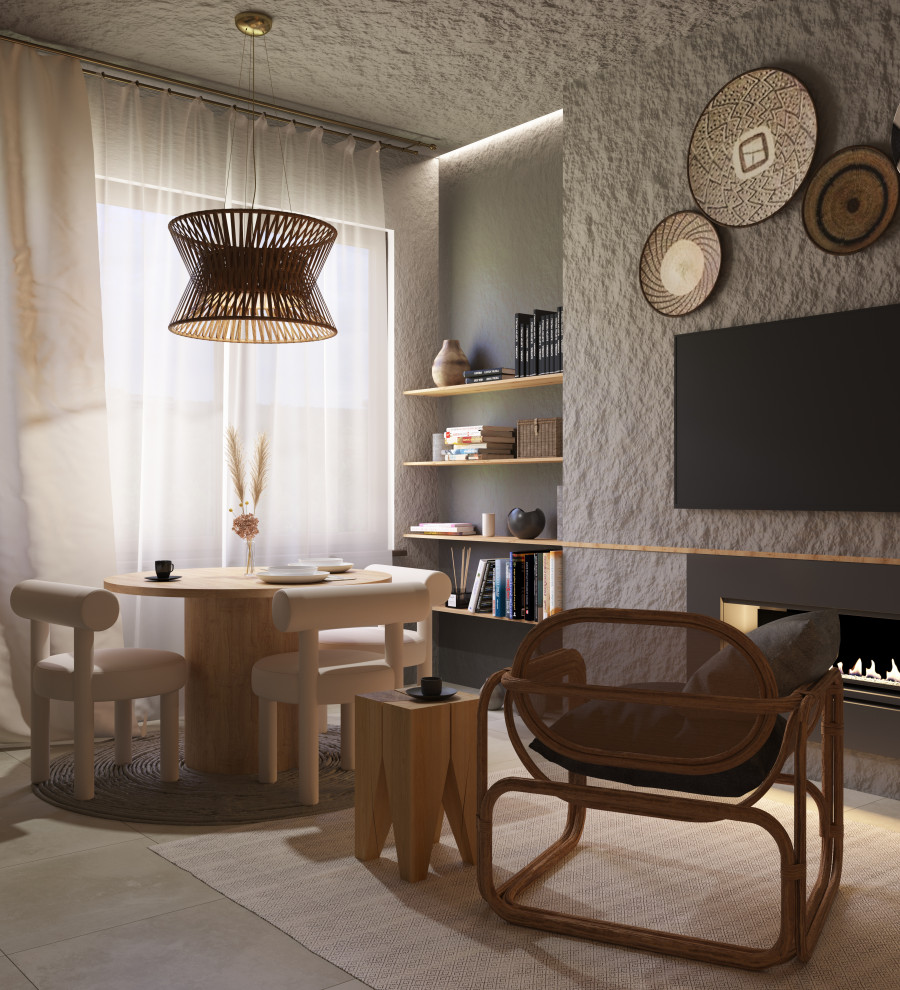 Проект квартиры в Москве, стиль ваби-саби