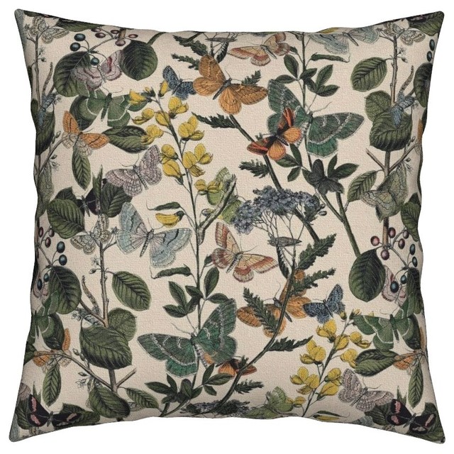Butterfly Butterflies Botanical Plants Bugs Throw Pillow