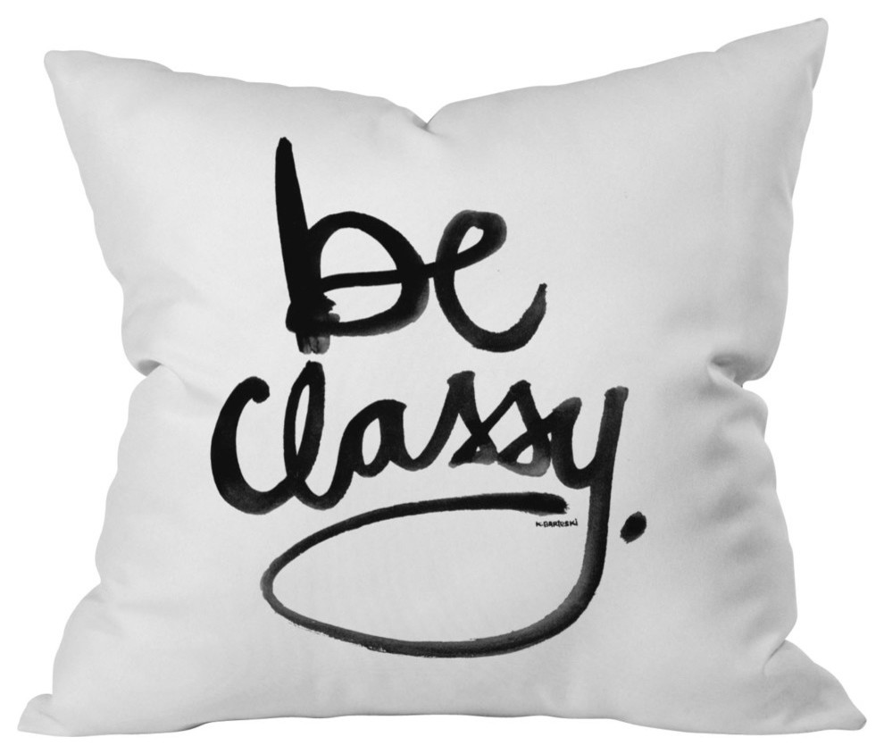 Kal Barteski Be Classy Throw Pillow, 18"x18"