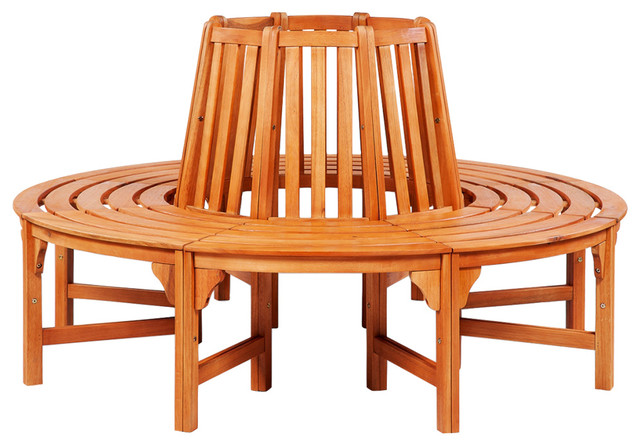 Vidaxl Solid Wooden Tree Bench Surround Garden Furniture Outdoor