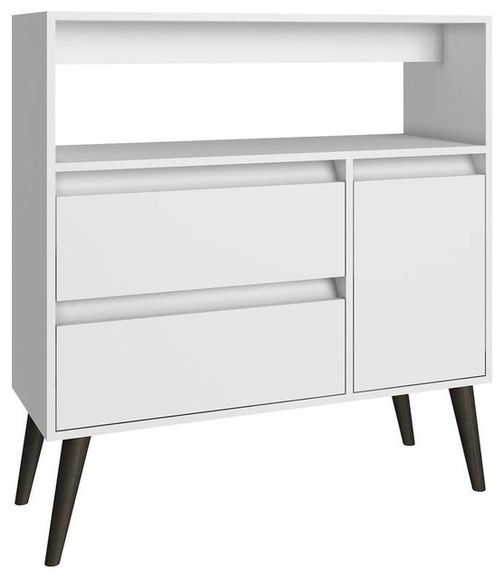 Mid Century Modern Accent High Side Table 2 Drawer White Mid Century Modern Accent High Side Table 2 Drawer White Midcentury Nightstands And Bedside Tables By Modhaus Living