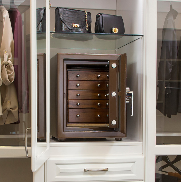 Close Up On Safe Drawers Lined In Microsuede With Compartments