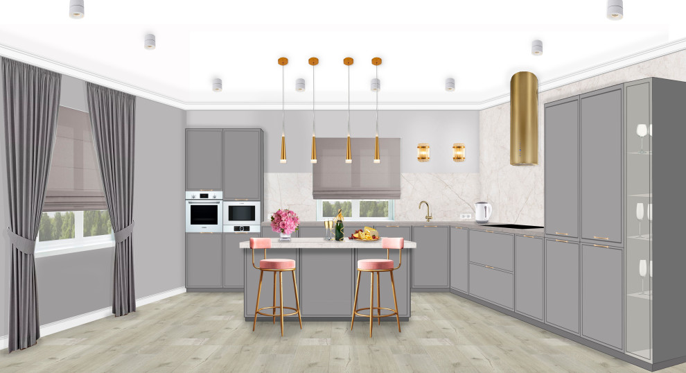 Кухня-гостиная в частном доме в г. Иркутске