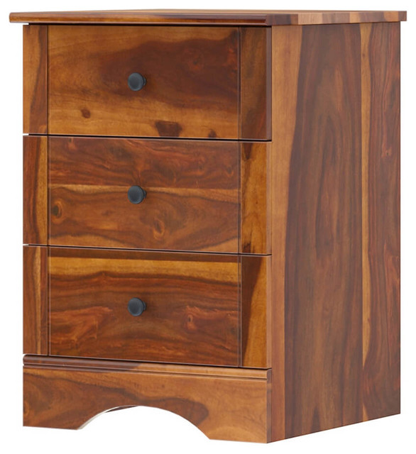 Gisela Handcrafted Rustic Solid Wood 3 Drawer File Cabinet