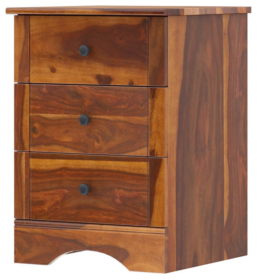 Gisela Handcrafted Rustic Solid Wood 3 Drawer File Cabinet