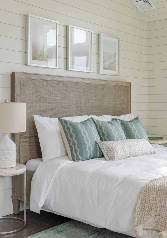 Inspiration for a coastal bedroom remodel in Providence with no fireplace