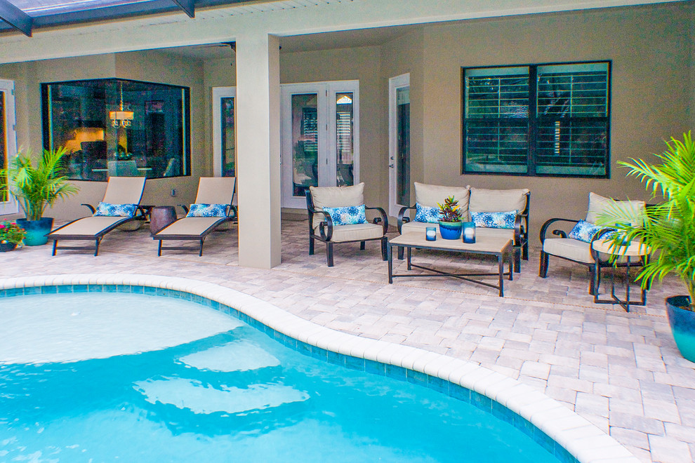 Backyard Pool Oasis Contemporary Patio Tampa by Dorothy Greenlee Designs