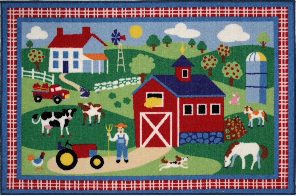 Fun Rugs Olive Kids Collection Country Farm Area Rug, 39"x58"