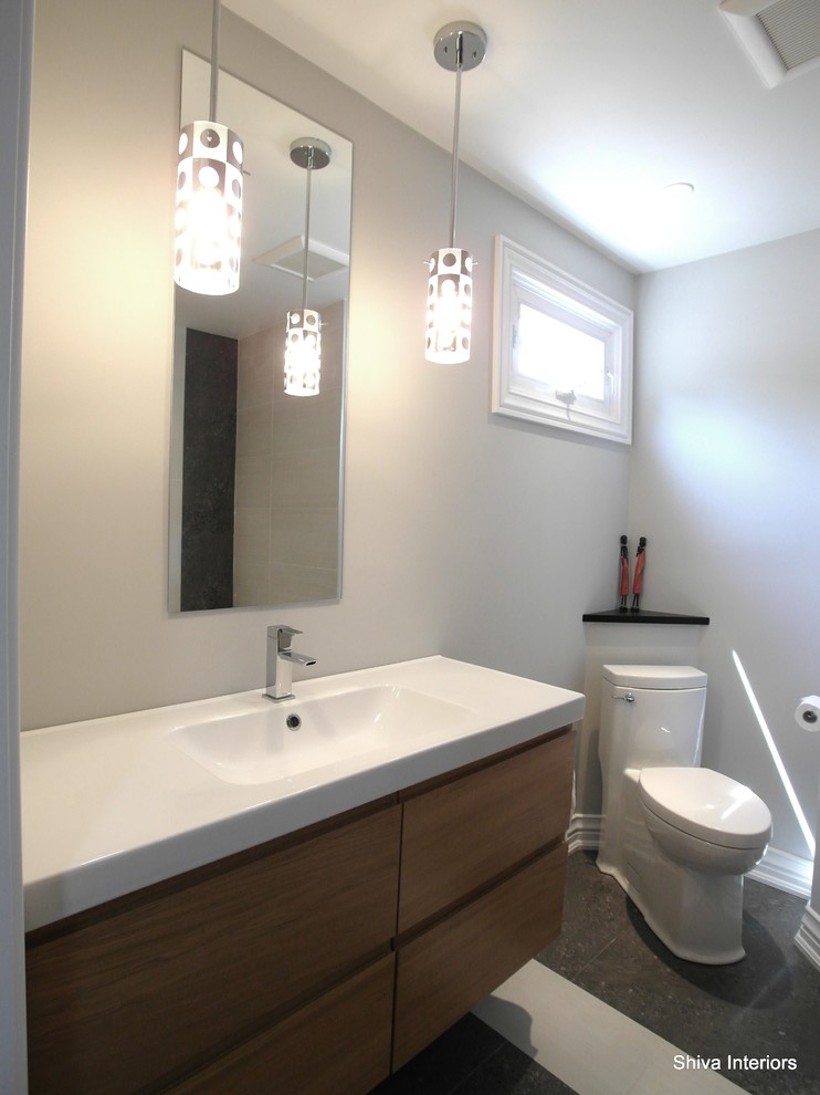 Merali Split Level Contemporary Bathroom Ottawa by 7j Design