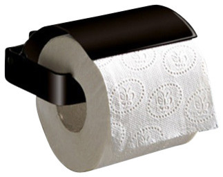 Square Matte Black Toilet Roll Holder With Cover