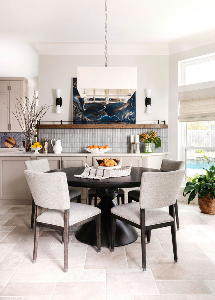 Example of a transitional kitchen design in Houston
