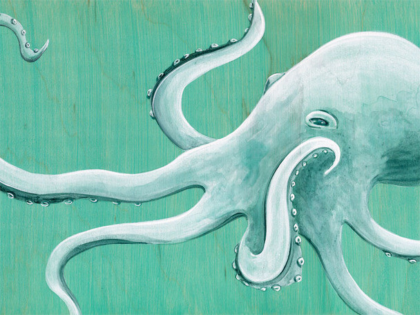 Blue Octopus By Karin Grow Canvas Wall Art 24 X18 Beach Style Prints And Posters By Oopsy Daisy Fine Art For Kids