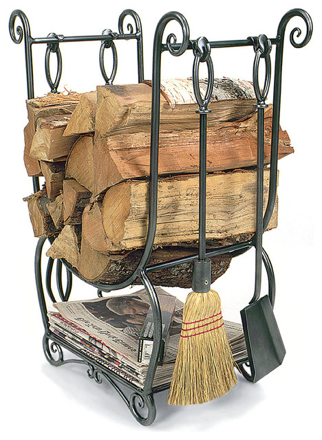 Country Wood Holder With Tools, 4-Piece Set