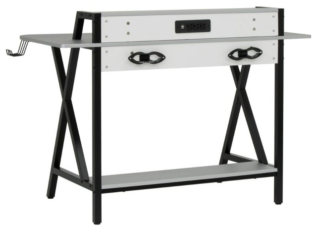 Pc Gaming Textured Table Top Computer Desk With Monitor Bottom