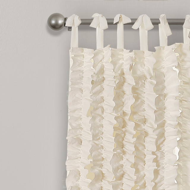 Sophia Ruffle Window Curtain Panels Set 40x84 Traditional