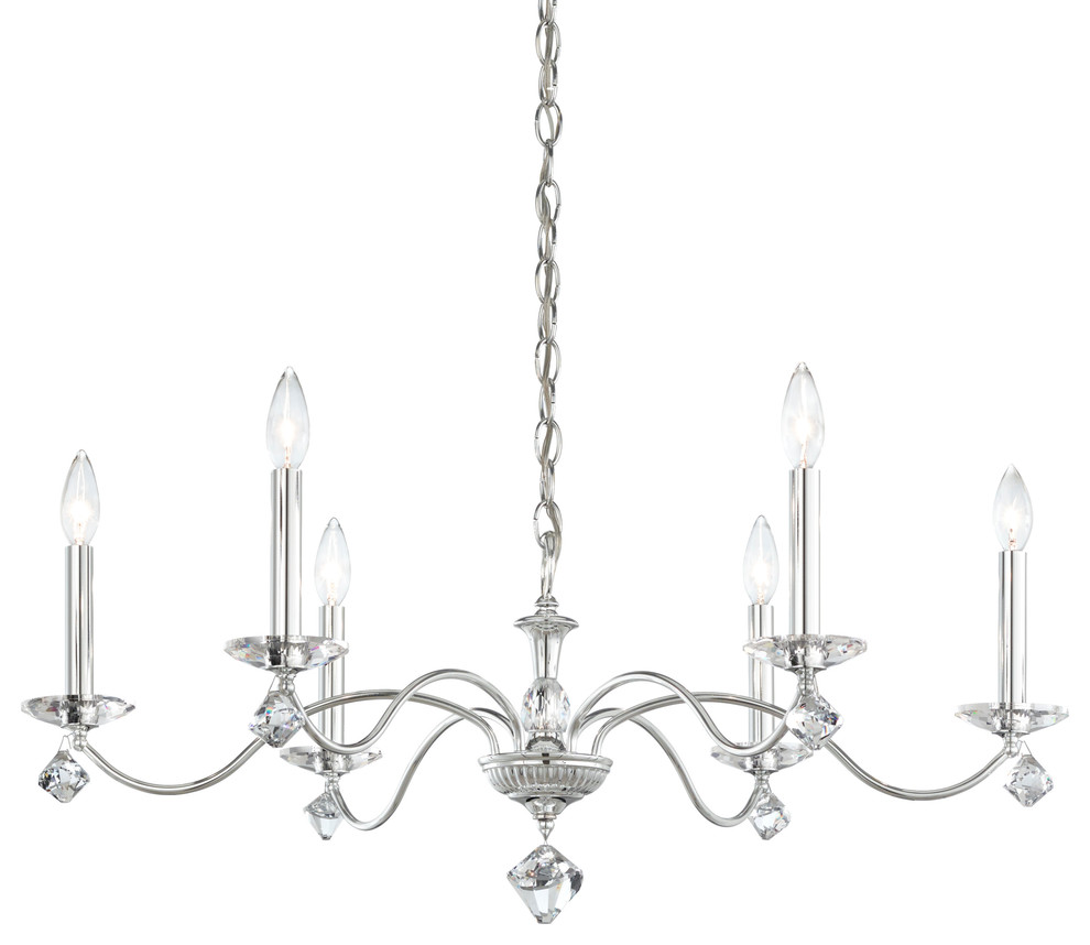 Modique 6-Light Chandelier in Silver With Clear Heritage Crystal