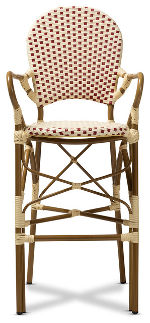 Ronja Classic French Indoor/Outdoor Beige and Red Bamboo Bistro Bar ...