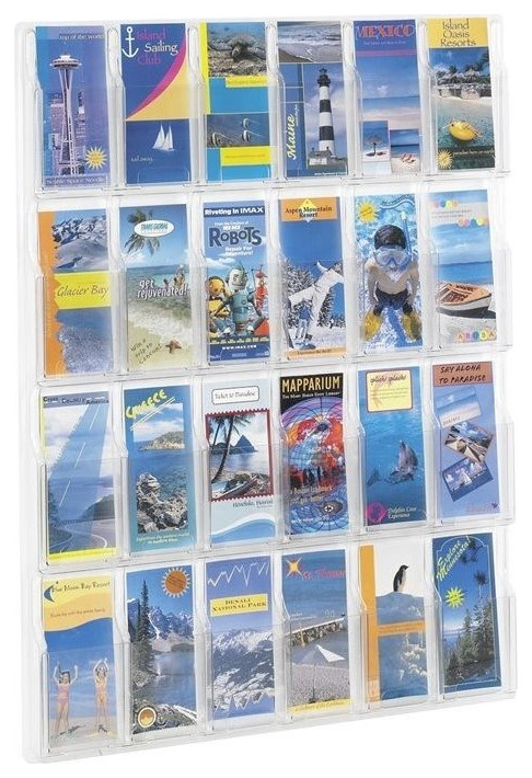 Safco Reveal 24 Pamphlet Display in Clear Plastic