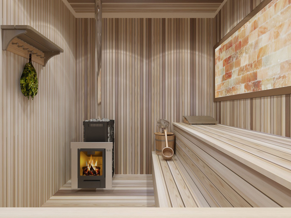 Зона отдыха в сауне загородного дома.