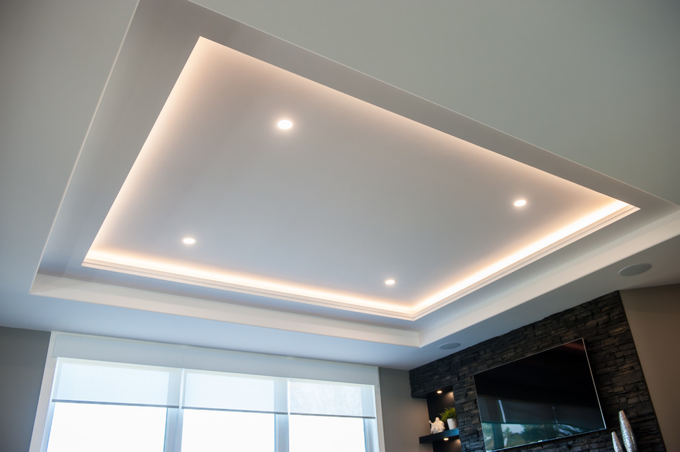 Inspiration for a transitional home design remodel in Edmonton